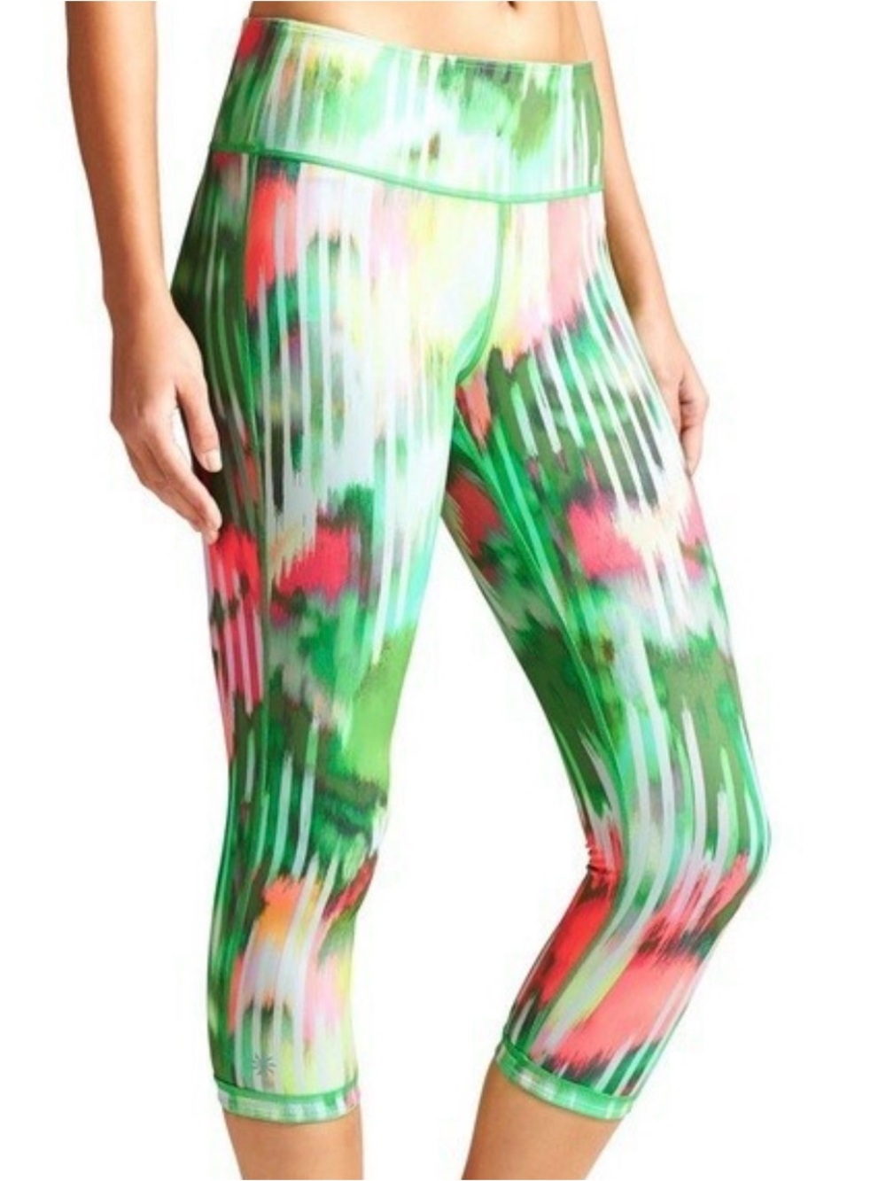 ATHLETA Cropped Capri Bright Colorful Wailea Chaturanga Yoga Running Leggings